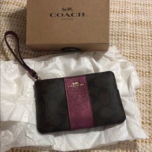 Coach Women's Wristlet in Brown and Purple